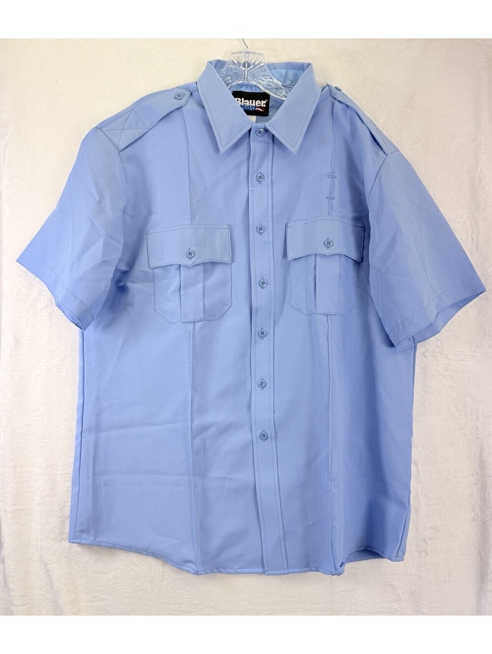 Blauer 8610 Z Shirt XL Short Sleeve Zippered Polyester Police Uniform Blue Mens